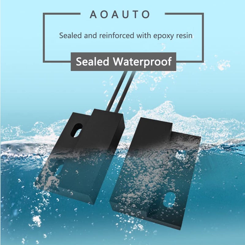 AOAUTO Magnetic Reed Switch,Normally Closed NC Waterproof Magnetic Switch,Micro Alarm Reed Switch 10W 100v 0.5A Magnetic Door Sensor Switch to DC 5V 12V 24V Lights（2 Pack） - Image 5